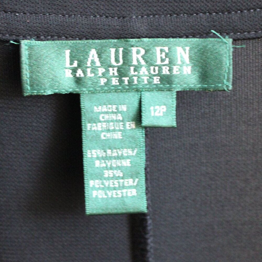 Lauren Ralph Lauren Petite Black A-Line Midi Stretch Sleeveless Dress Size 12 P - Picture 4 of 4